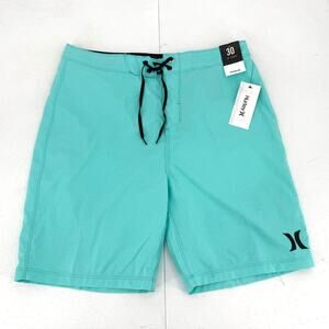 NWT Hurley One And Only 20" Board Shorts Crossdye Teal Blue/Green Men's Size 30